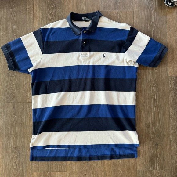 Polo Ralph Lauren Other - Polo Ralph Lauren 100% Cotton Collared Men’s Xl Polo Shirt Blue White Stripes